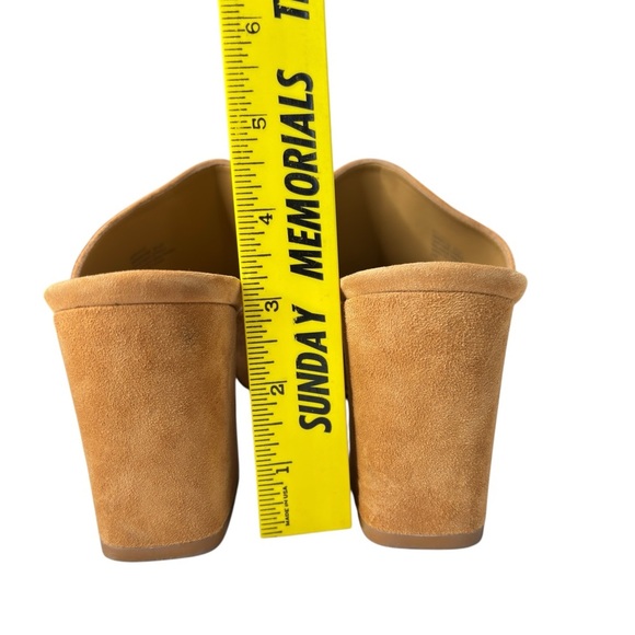 Marc Fisher Heels Slides Mules Open Toes Sandals Womens Size 8.5 Suede Leather - Picture 4 of 12